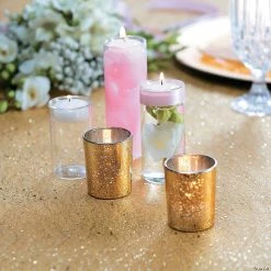 Coupon 👍 Mercury Glass Votive Candle Holders - 12 Pc. 🔔 -Candles & Votives Sales gold flecked mercury glass votive candle holders 12 pc 13725011 a03