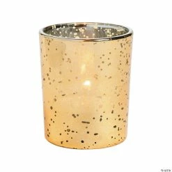 Budget 🌟 Gold-Flecked Mercury Votive Candle Holders - 36 Pc. ⌛