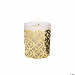 Budget 🎁 Gold Foil Laser-Cut Votive Candle Holder Wrappers - 50 Pc. 🥰