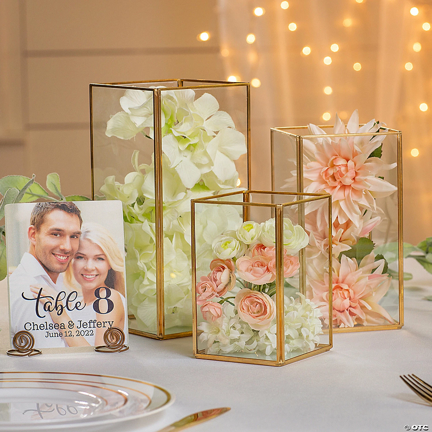 New π Gold Geometric Square Candle Holders - 3 Pc. π 2 New π Gold Geometric Square Candle Holders - 3 Pc. π - Image 2