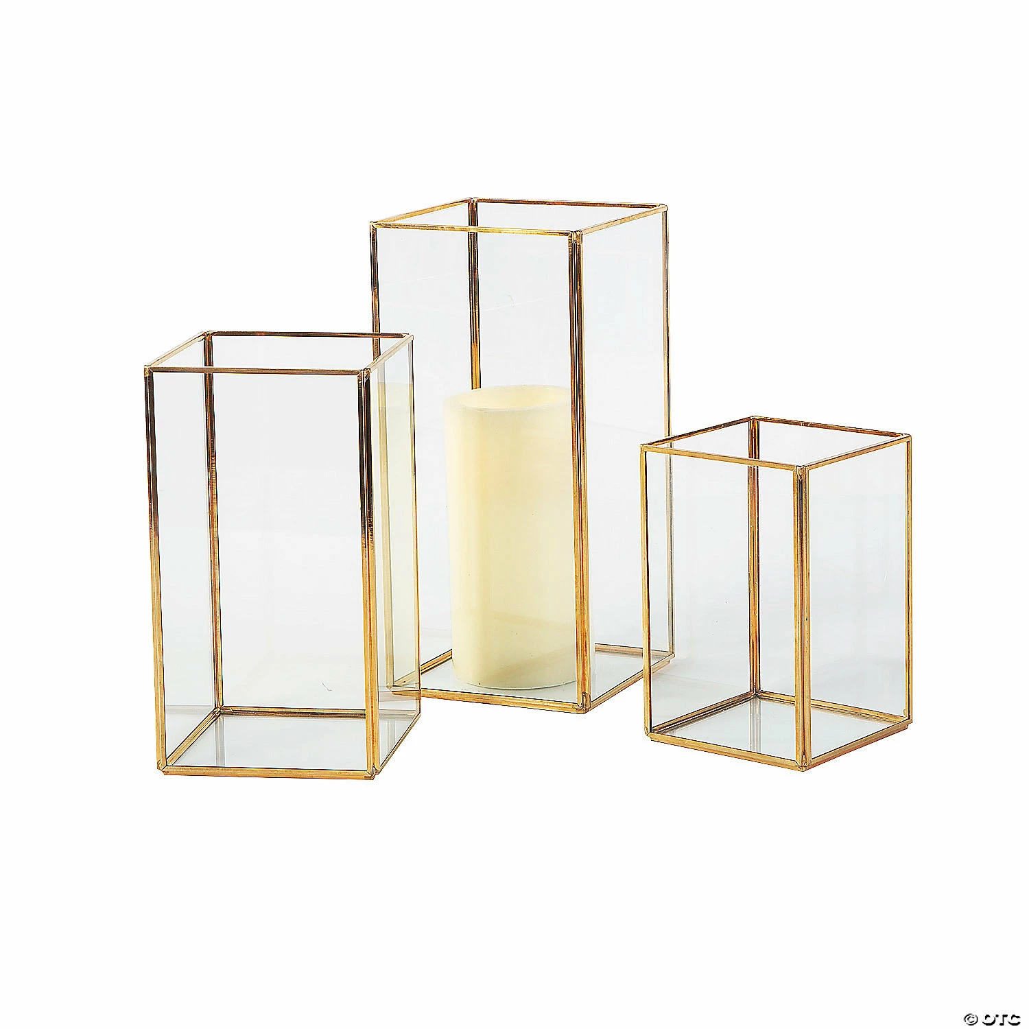 New π Gold Geometric Square Candle Holders - 3 Pc. π 1 New π Gold Geometric Square Candle Holders - 3 Pc. π
