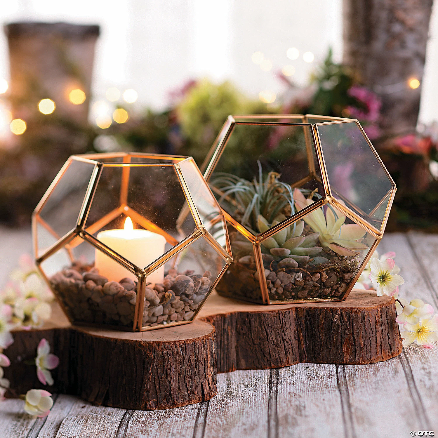 Outlet ๐ Gold Geometric Terrarium Candle Holders - 2 Pc. โ 2 Outlet ๐ Gold Geometric Terrarium Candle Holders - 2 Pc. โ - Image 2