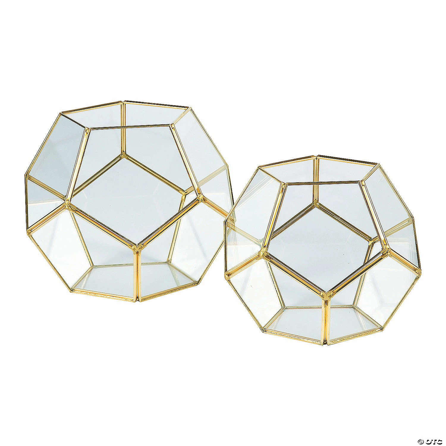 Outlet ๐ Gold Geometric Terrarium Candle Holders - 2 Pc. โ 1 Outlet ๐ Gold Geometric Terrarium Candle Holders - 2 Pc. โ