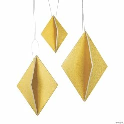 Flash Sale 😉 Gold Glitter Diamond Hanging Decorations - 4 Pc. 🎁