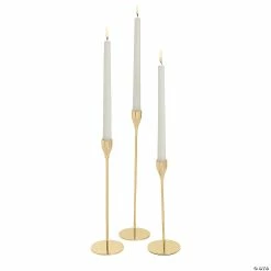 Deals 👍 Gold Holders with Taper Candles Kit - 24 Pc. ⌛