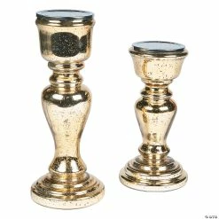 Best Pirce 🎉 Gold Mercury Candle Holder Set - 2 Pc. 😀