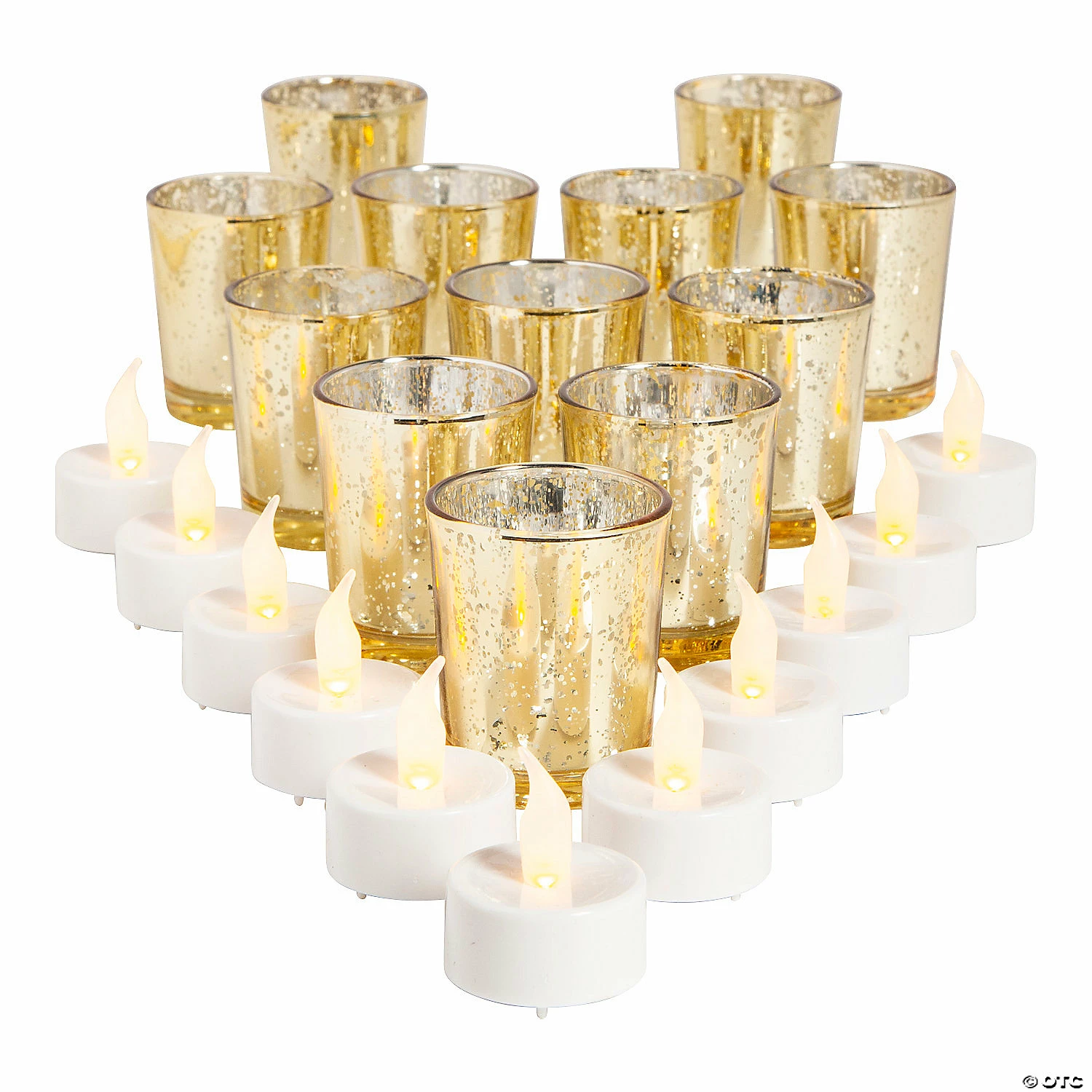 Promo π Mercury Glass Votive Candle Holders with Battery-Operated Candles - 24 Pc. π 2 Promo π Mercury Glass Votive Candle Holders with Battery-Operated Candles - 24 Pc. π - Image 2