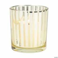 Best Sale ⌛ Gold Stripe Votive Holders - 6 Pc. ✨
