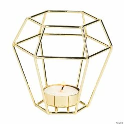 Best deal 😀 Gold Wire Geometric Tea Light Candle Holders - 3 Pc. 👏