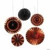 New 🥰 Halloween Foil Hanging Fans - 6 Pc. 🤩