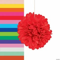 Outlet 😉 Hanging Tissue Paper Pom-Pom Decorations - 6 Pc. ✔️