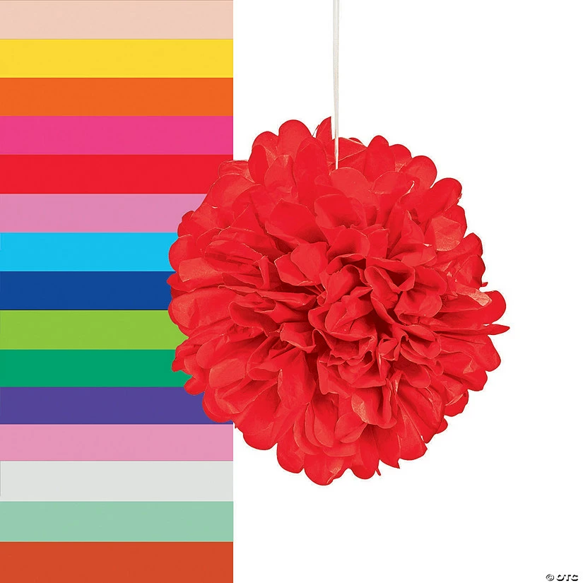 Outlet ๐ Hanging Tissue Paper Pom-Pom Decorations - 6 Pc. โ๏ธ 1 Outlet ๐ Hanging Tissue Paper Pom-Pom Decorations - 6 Pc. โ๏ธ