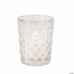 Best Pirce ❤️ Iridescent Diamond Texture Votive Candle Holders - 6 Pc. 👍