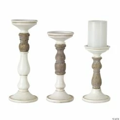 Budget ❤️ Melrose International Country Ivory Candle Holder (Set of 3) 🥰