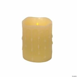 Outlet 🔔 Melrose International LED Wax Drip Short Pillar Candle (Set of 4) 😍