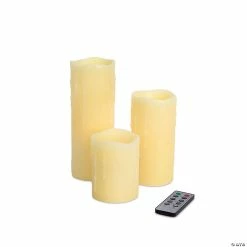 Budget 🎁 Melrose International LED Wax Dripping Candles with Remote and Timer (Set of 3) 😀