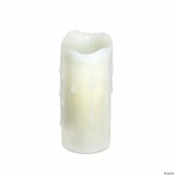 Budget 🌟 Melrose International LED White Wax Drip Pillar Candle (Set of 6) 🔥