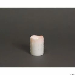 Best deal 🎉 Melrose International LED White Wax Drip Short Pillar Candle (Set of 4) ❤️