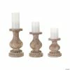 Discount 🎁 Melrose International Washed Wooden Candle Holder (Set of 3) 🌟