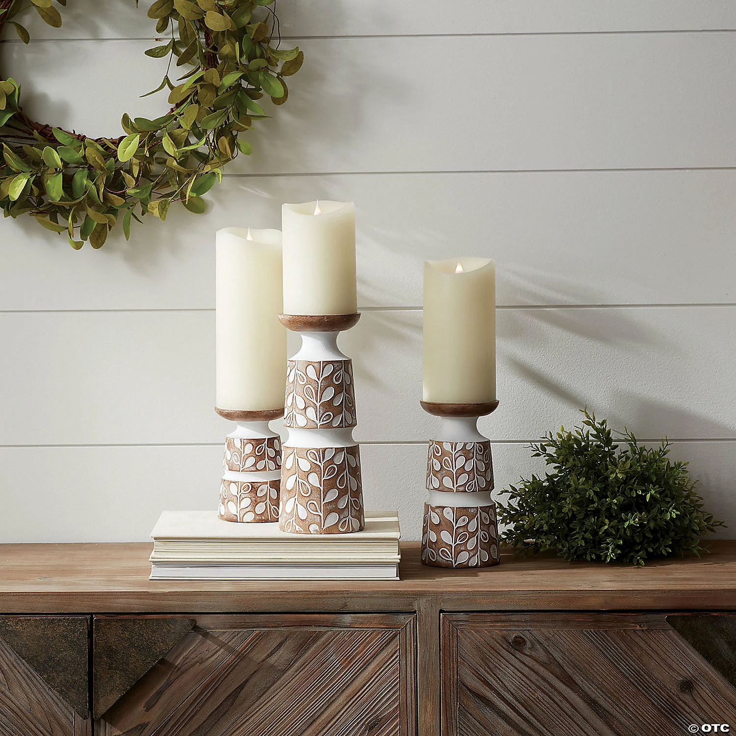 Outlet β€οΈ Melrose International White-Washed Candle Holder (Set of 3) π 2 Outlet β€οΈ Melrose International White-Washed Candle Holder (Set of 3) π - Image 2