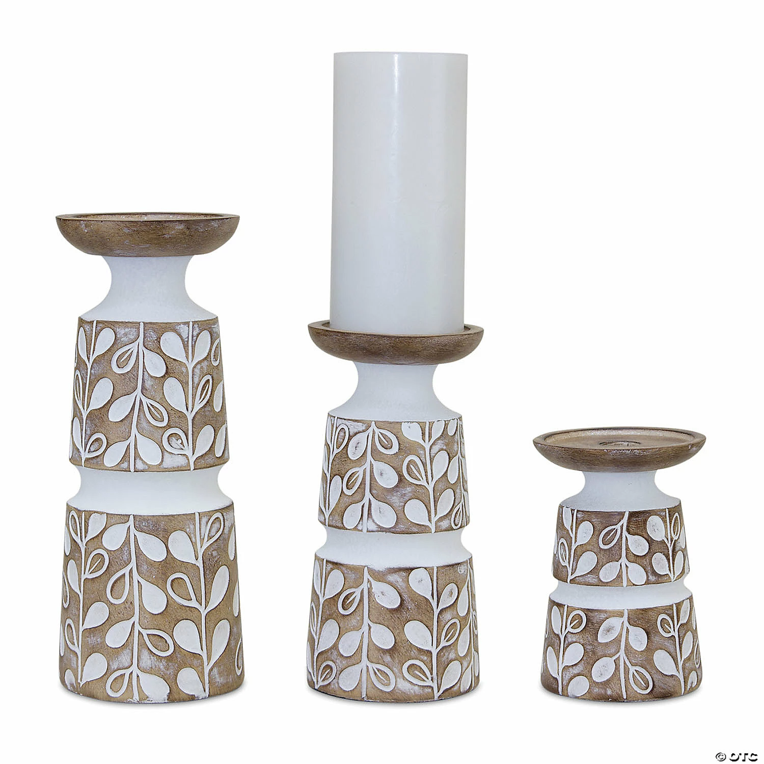 Outlet β€οΈ Melrose International White-Washed Candle Holder (Set of 3) π 1 Outlet β€οΈ Melrose International White-Washed Candle Holder (Set of 3) π
