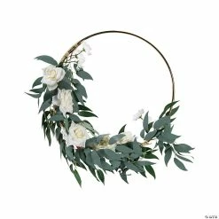 Deals ✔️ Premium Gold Hoop Decoration with White Roses 🧨