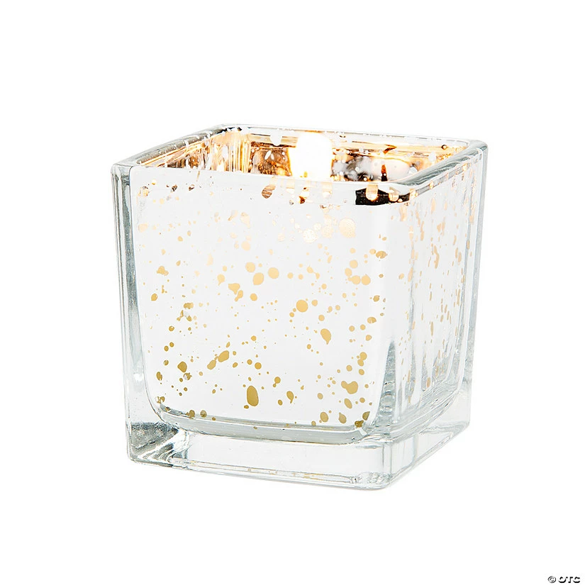 Discount ❤️ Silver-Flecked Square Votive Candle Holders - 12 Pc. ❤️ 1 Discount ❤️ Silver-Flecked Square Votive Candle Holders - 12 Pc. ❤️