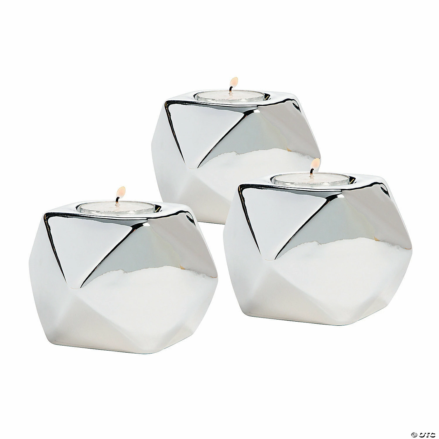 Wholesale ๐ฅฐ Silver Geometric Tea Light Candle Holders - 3 Pc. ๐ 2 Wholesale ๐ฅฐ Silver Geometric Tea Light Candle Holders - 3 Pc. ๐ - Image 2