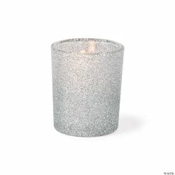 Best Sale 😀 Silver Glitter Votive Candle Holders - 12 Pc. ❤️