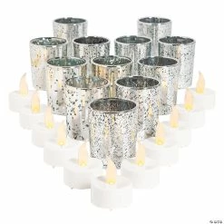 Candles & Votives Sales -Candles & Votives Sales silver mercury glass votive candle holders with battery operated candles 24 pc 13941599 a01