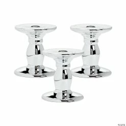 New 😉 Silver Reflective Candle Holders - 3 Pc. 😀