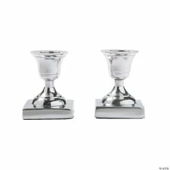 Cheap π Silver Taper Candle Stands - 2 Pc. π