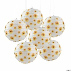 Deals 🔔 Sunflower Hanging Paper Lanterns - 6 Pc. 🔔