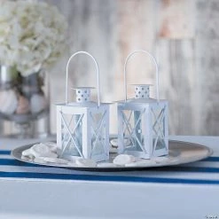 Budget ๐ White Metal Mini Lantern ๐ 6 Budget ๐ White Metal Mini Lantern ๐ -Candles & Votives Sales white metal mini lantern13600208 a02
