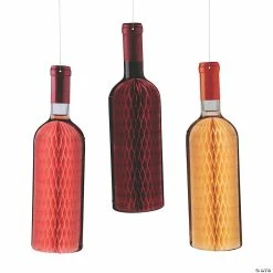 Outlet ❤️ Wine Bottle-Shaped Hanging Décor - 3 Pc. ⌛
